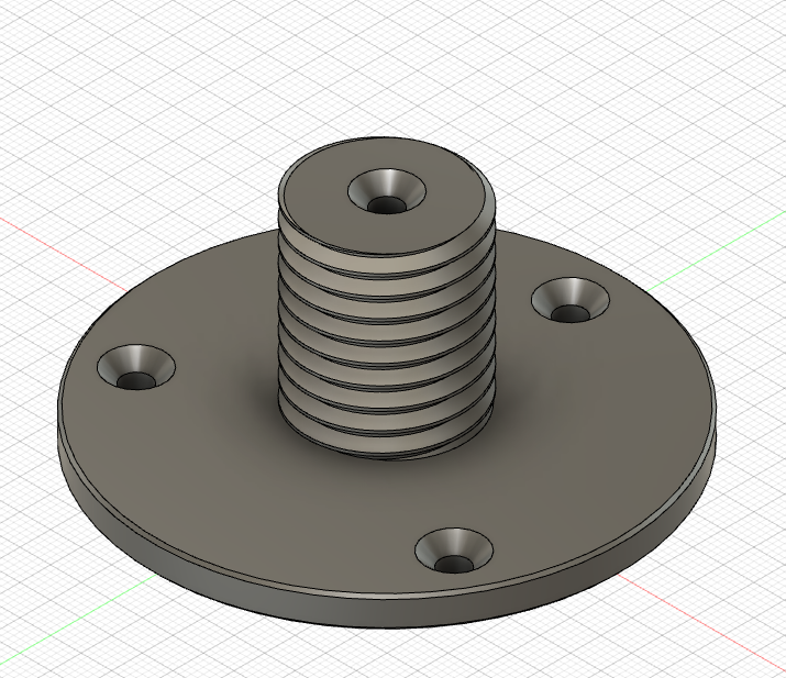 3D rendering of the lathe chuck wall mount