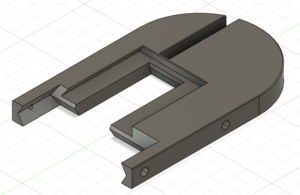 CAD rendering of the rear part of the tablesaw throat insert