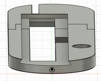 CAD rendering of the tablesaw throat insert, seen from the front