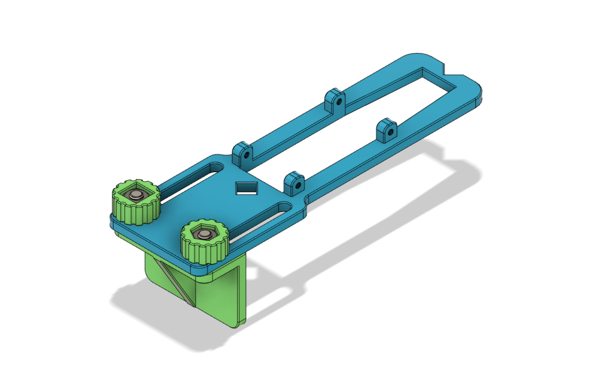 Frence for Kreg Mini jig, CAD rendering, main view