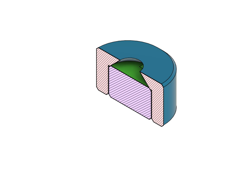 CAD rendering of cross section of custom mount for Custom Neck Mount for D'Addario Planet Waves Clip Free PW-CT-21 Guitar Tuner